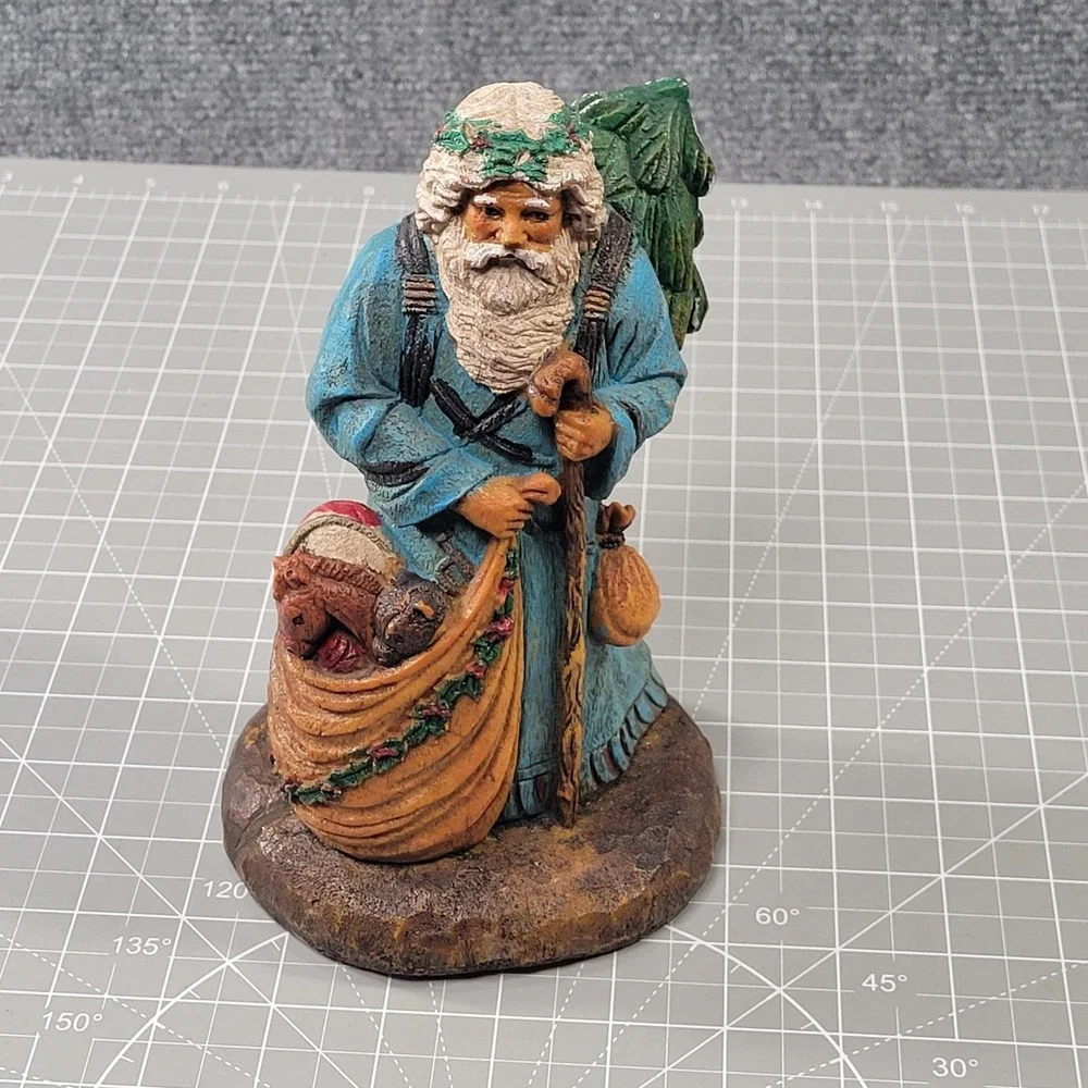 Vintage Don Gordon Santa Figurine 1998‎ Resin Hand Painted Folk Art Christmas